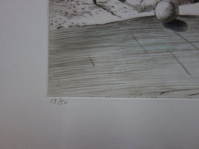 Claude GROSCHENE : Extra bleu ciel - Gravure (détail)