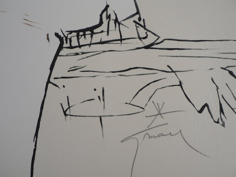 René GRUAU : En Terrasse - Lithographie (détail)