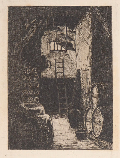 Henri GUERARD : La Cave de Montrouge - Gravure