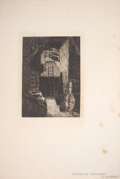 Henri GUERARD : La Cave de Montrouge - Gravure (détail)
