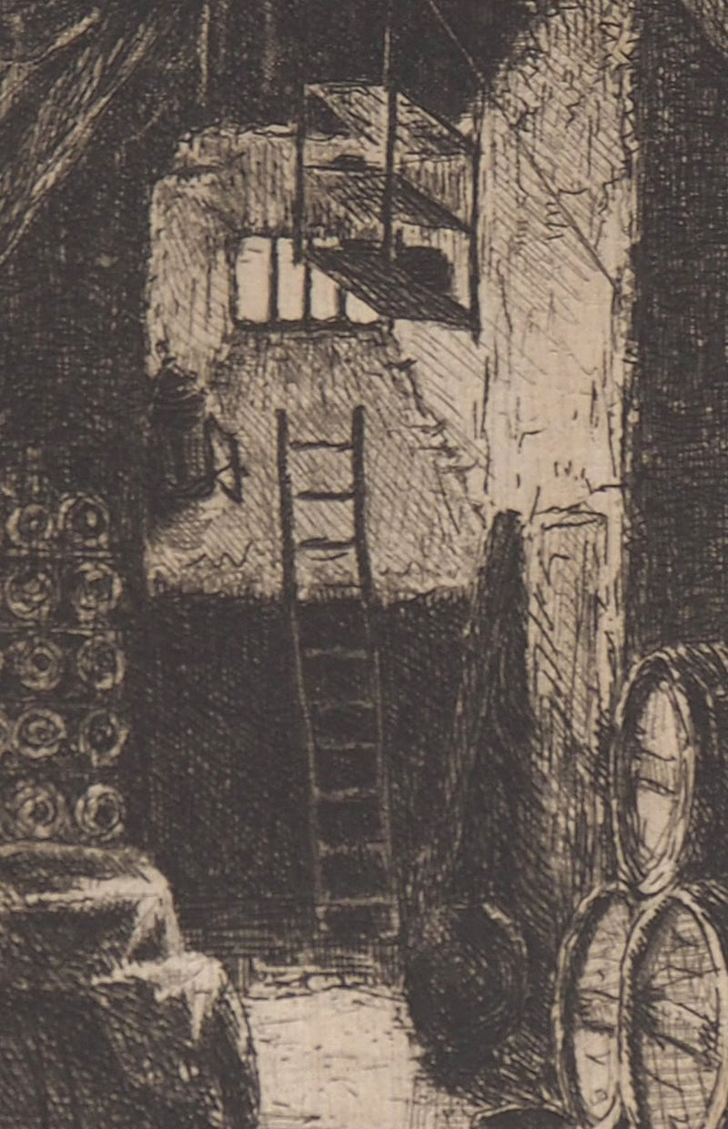 Henri GUERARD : La Cave de Montrouge - Gravure (détail)
