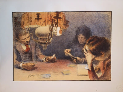 François GUIGUET : La Lampe - Lithographie
