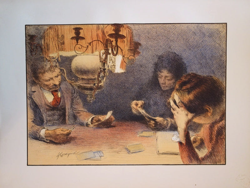 François GUIGUET : La Lampe - Lithographie