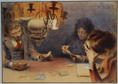 François GUIGUET : La Lampe - Lithographie (détail)