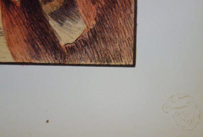 François GUIGUET : La Lampe - Lithographie (détail)