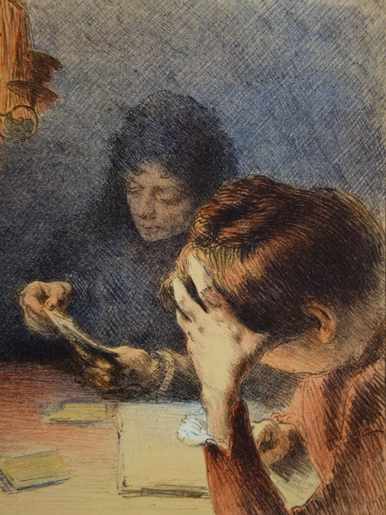 François GUIGUET : La Lampe - Lithographie (détail)