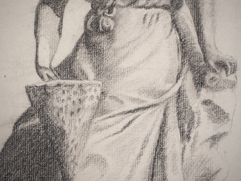 M. GUILLAUME : Portrait féminin du XIXe siècle (c. 1895) - Dessin (détail)