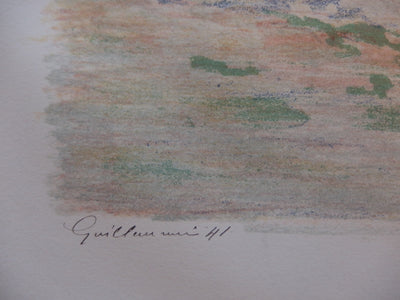 Armand GUILLAUMIN : Les Meules en hiver à Palaiseau (vers 1898) - Lithographie (détail)