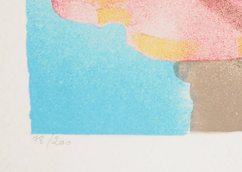 Paul GUIRAMAND : Bouquet de tulipes et le violon - Lithographie (détail)