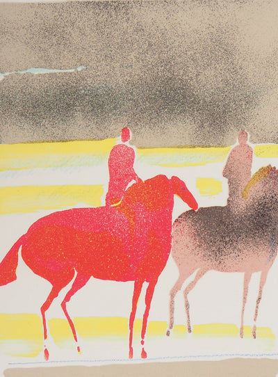 Paul GUIRAMAND : Deux cavaliers - Lithographie (détail)