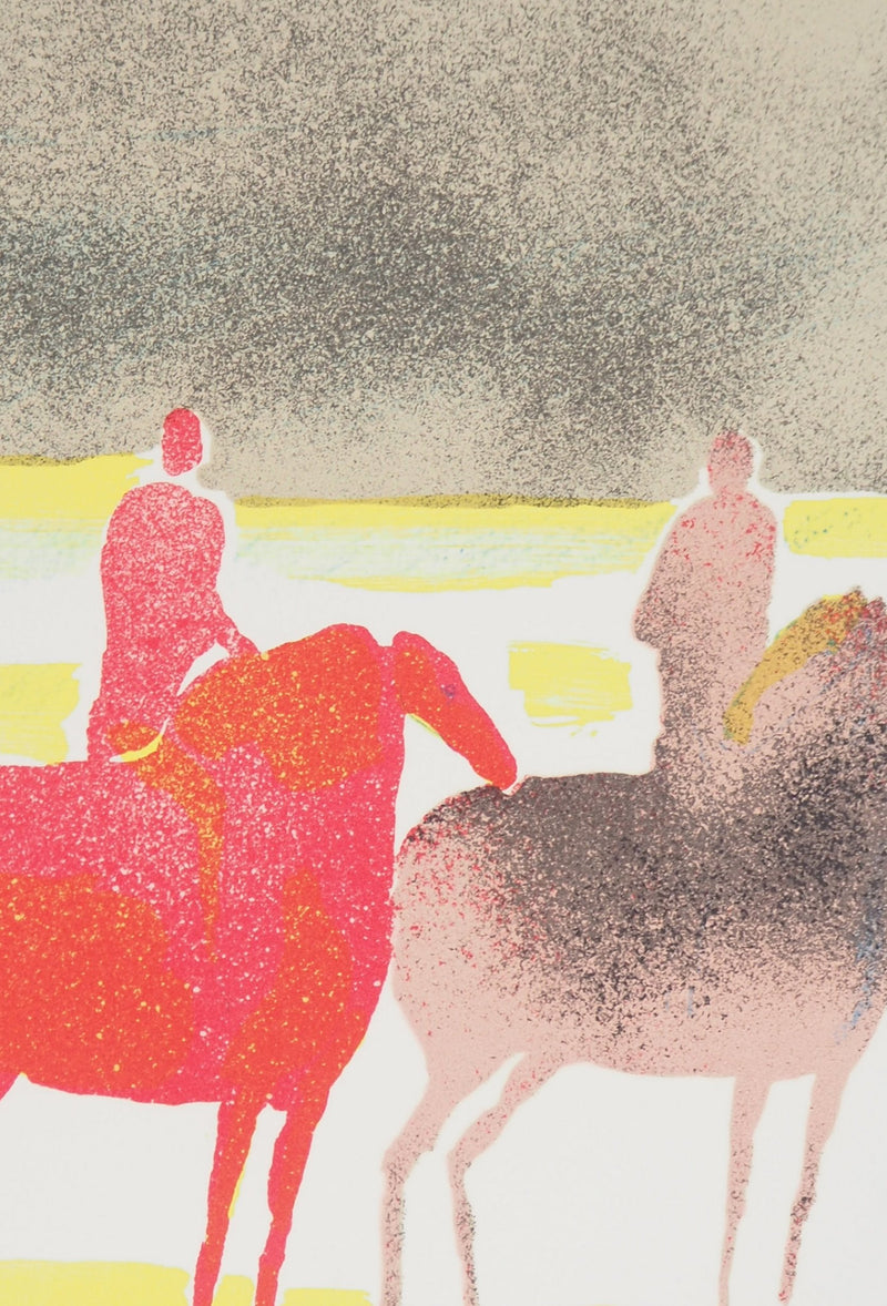 Paul GUIRAMAND : Deux cavaliers - Lithographie (détail)
