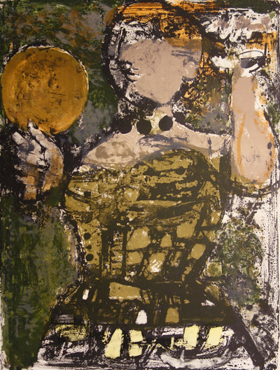 Paul GUIRAMAND : Homme au bilboquet - Lithographie (détail)
