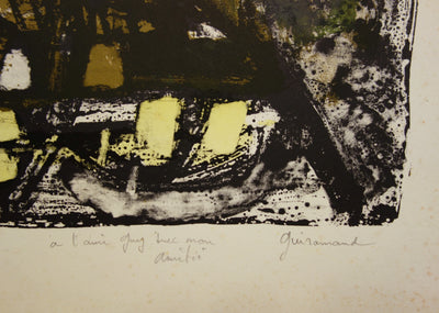 Paul GUIRAMAND : Homme au bilboquet - Lithographie (détail)