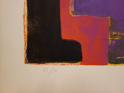 Paul GUIRAMAND : Nature morte au bouquet - Lithographie (détail)