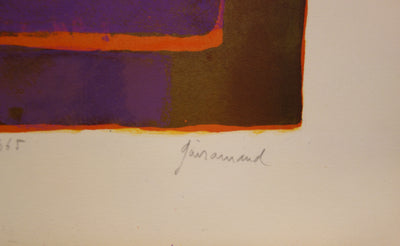 Paul GUIRAMAND : Nature morte au bouquet - Lithographie (détail)