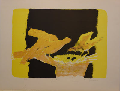 Paul GUIRAMAND : Oiseaux autours du nid - Lithographie