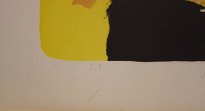 Paul GUIRAMAND : Oiseaux autours du nid - Lithographie (détail)