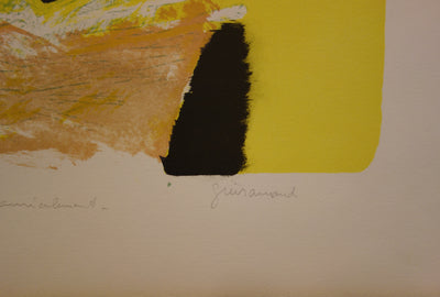 Paul GUIRAMAND : Oiseaux autours du nid - Lithographie (détail)