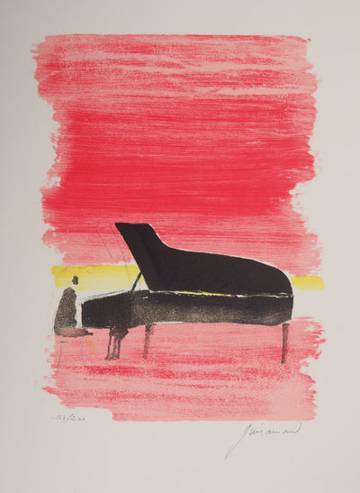 Paul GUIRAMAND : Le Pianiste - Lithographie