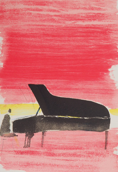 Paul GUIRAMAND : Le Pianiste - Lithographie (détail)