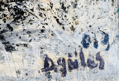 Dyap GULER : L'effroi, portrait masculin de l'Art Brut - Tableau (détail)