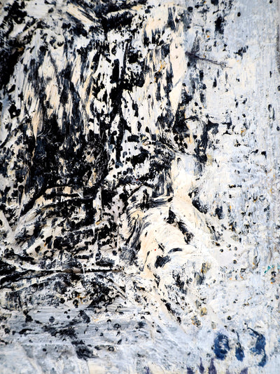 Dyap GULER : L'effroi, portrait masculin de l'Art Brut - Tableau (détail)