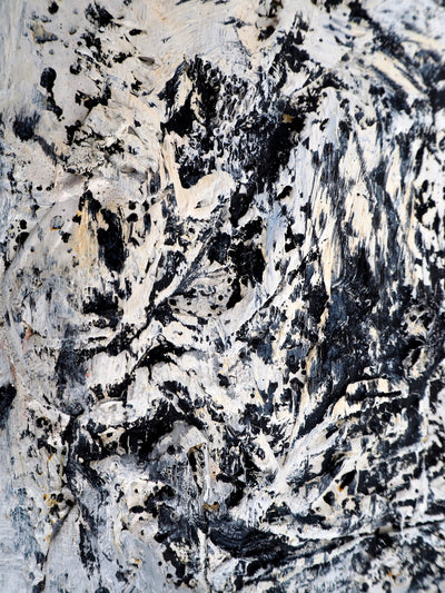 Dyap GULER : L'effroi, portrait masculin de l'Art Brut - Tableau (détail)