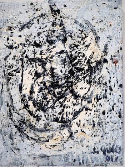 Dyap GULER : Portrait masculin sphérique et abstrait - Tableau (détail)