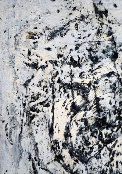 Dyap GULER : Portrait masculin sphérique et abstrait - Tableau (détail)