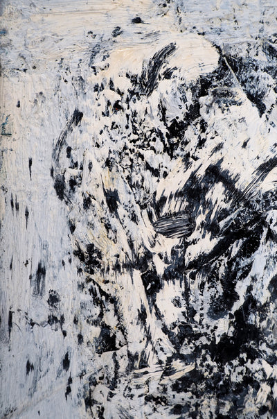 Dyap GULER : Profil d'homme fragmenté, abstraction - Tableau (détail)