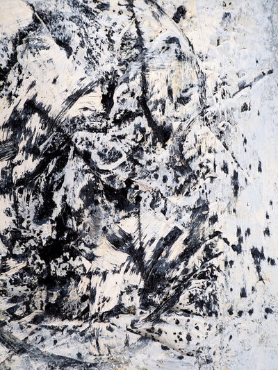 Dyap GULER : Profil d'homme fragmenté, abstraction - Tableau (détail)