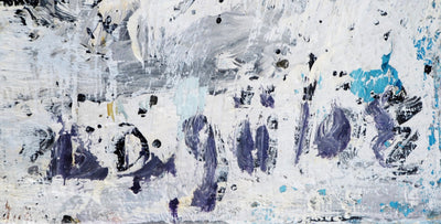 Dyap GULER : Tête expressive en bleu, noir et blanc - Tableau (détail)