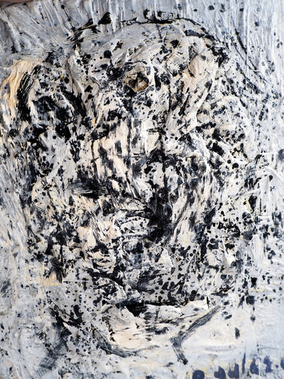 Dyap GULER : Tête de mort abstraite - Tableau (détail)