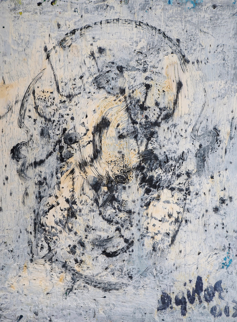 Dyap GULER : Visage masculin décomposé et abstrait - Tableau (détail)