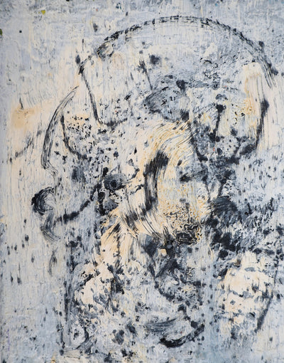 Dyap GULER : Visage masculin décomposé et abstrait - Tableau (détail)