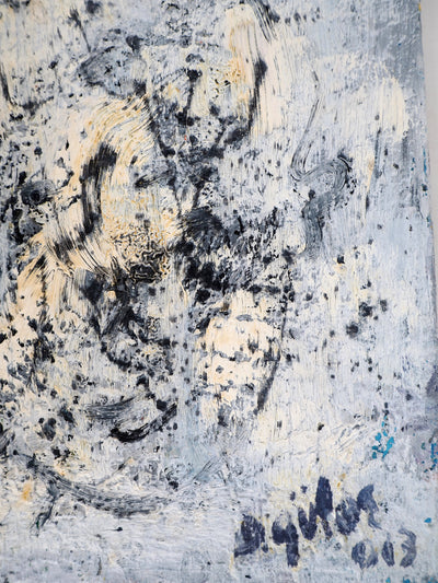 Dyap GULER : Visage masculin décomposé et abstrait - Tableau (détail)