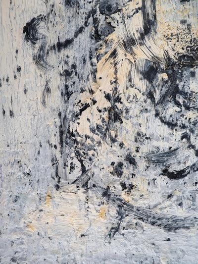 Dyap GULER : Visage masculin décomposé et abstrait - Tableau (détail)