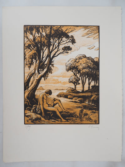 Pierre GUSMAN : L'enfant prodigue, 1920 - Gravure sur bois (détail)