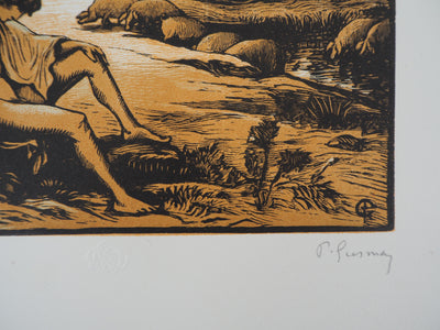 Pierre GUSMAN : L'enfant prodigue, 1920 - Gravure sur bois (détail)