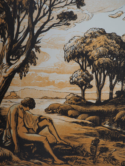 Pierre GUSMAN : L'enfant prodigue, 1920 - Gravure sur bois (détail)