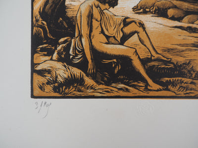 Pierre GUSMAN : L'enfant prodigue, 1920 - Gravure sur bois (détail)