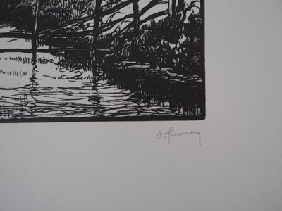 Pierre GUSMAN : La Marrana, campagne romaine, 1929 - Gravure sur bois (détail)