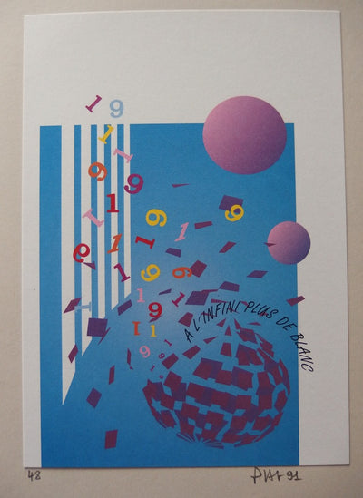 Pierre HABERSAAT :      A l'infini plus de blanc - Lithographie