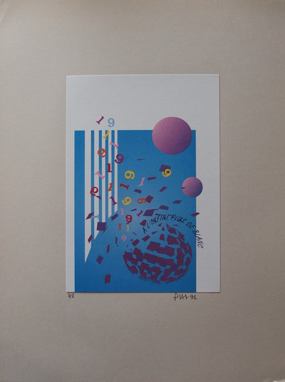 Pierre HABERSAAT :      A l'infini plus de blanc - Lithographie (détail)