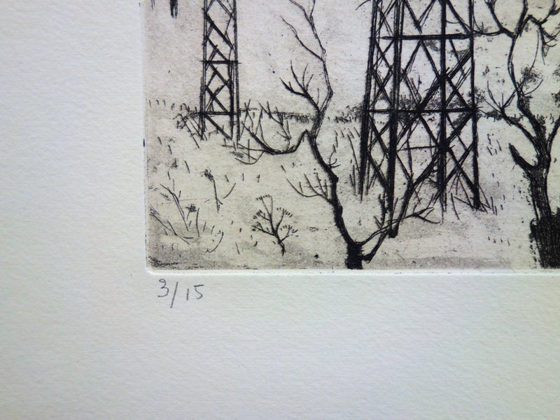 Jacques HALLEZ : La maison forestière - Gravure (détail)