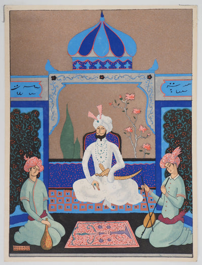 Édouard HALOUZE : Conversations - Lithographie (détail)