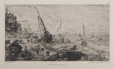 Victor HAMEL : L'Echouage, 1873 - Gravure