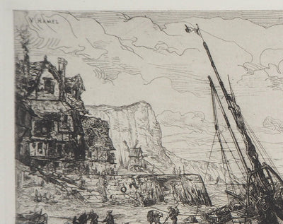 Victor HAMEL : L'Echouage, 1873 - Gravure (détail)