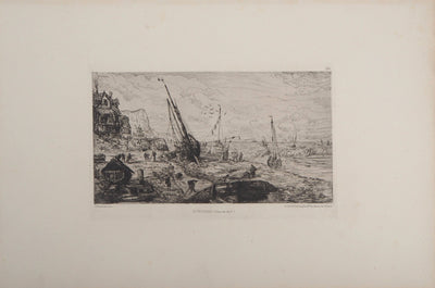 Victor HAMEL : L'Echouage, 1873 - Gravure (détail)