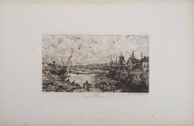 Victor HAMEL : Fécamp, 1872 - Gravure (détail)